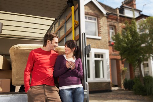 Satisfied clients after a successful commercial move